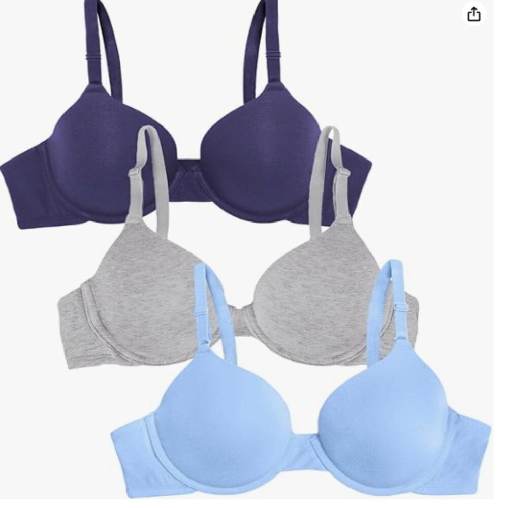 Smooth Cotton T-Shirt Bra-Ultra-Soft, Flexible, and Invisible Under Tees - 34DDD